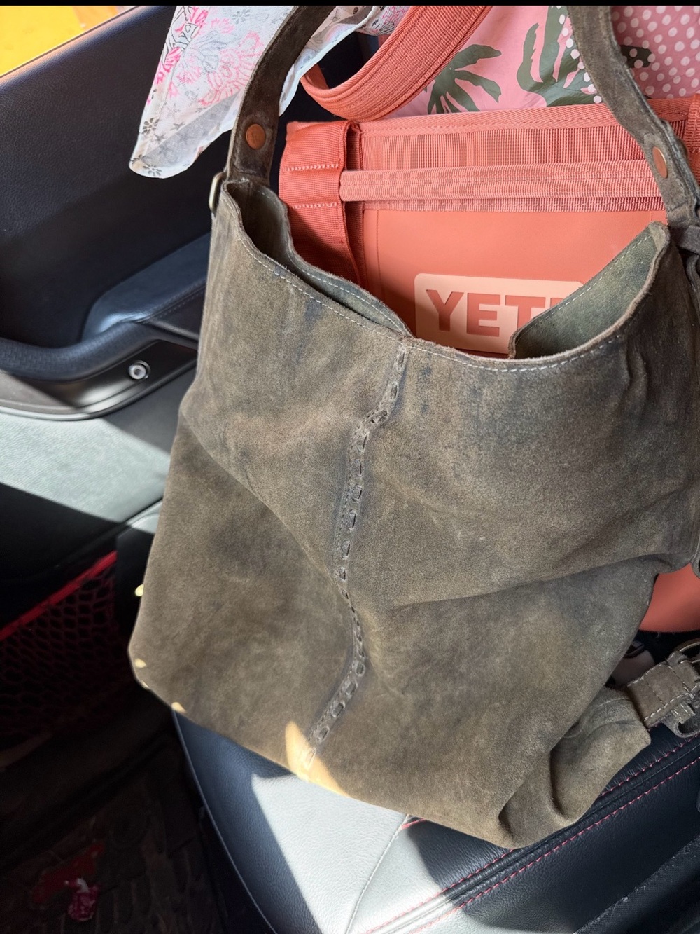 Free people Dallas  Suede Shoulder Bag in Olive Brown